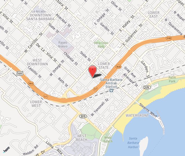 Location Map: 401 Chapala St. Santa Barbara, CA 93101